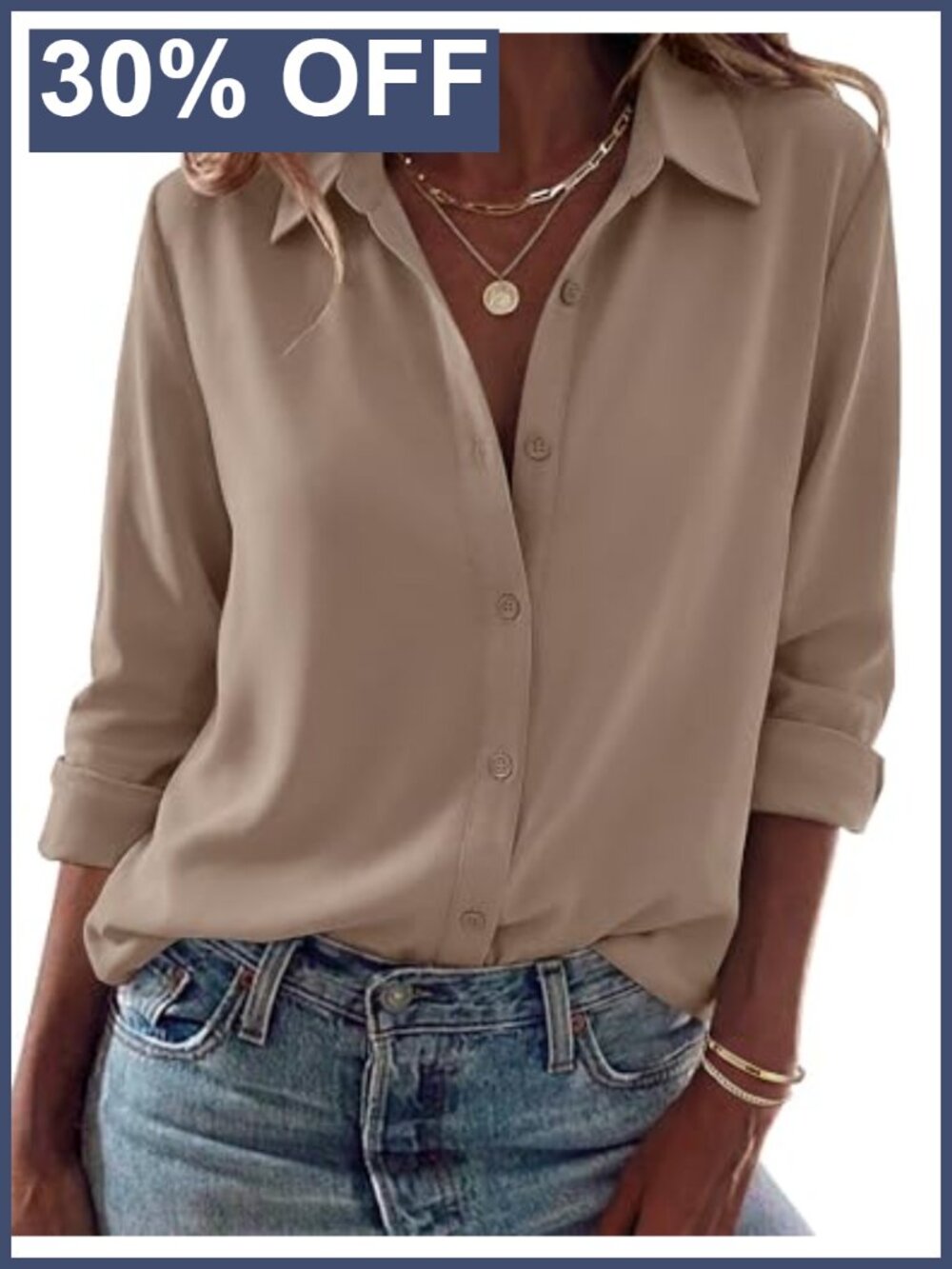 Zeagoo Women's Button Down Blouse Loose Fit Long Sleeve Work Top